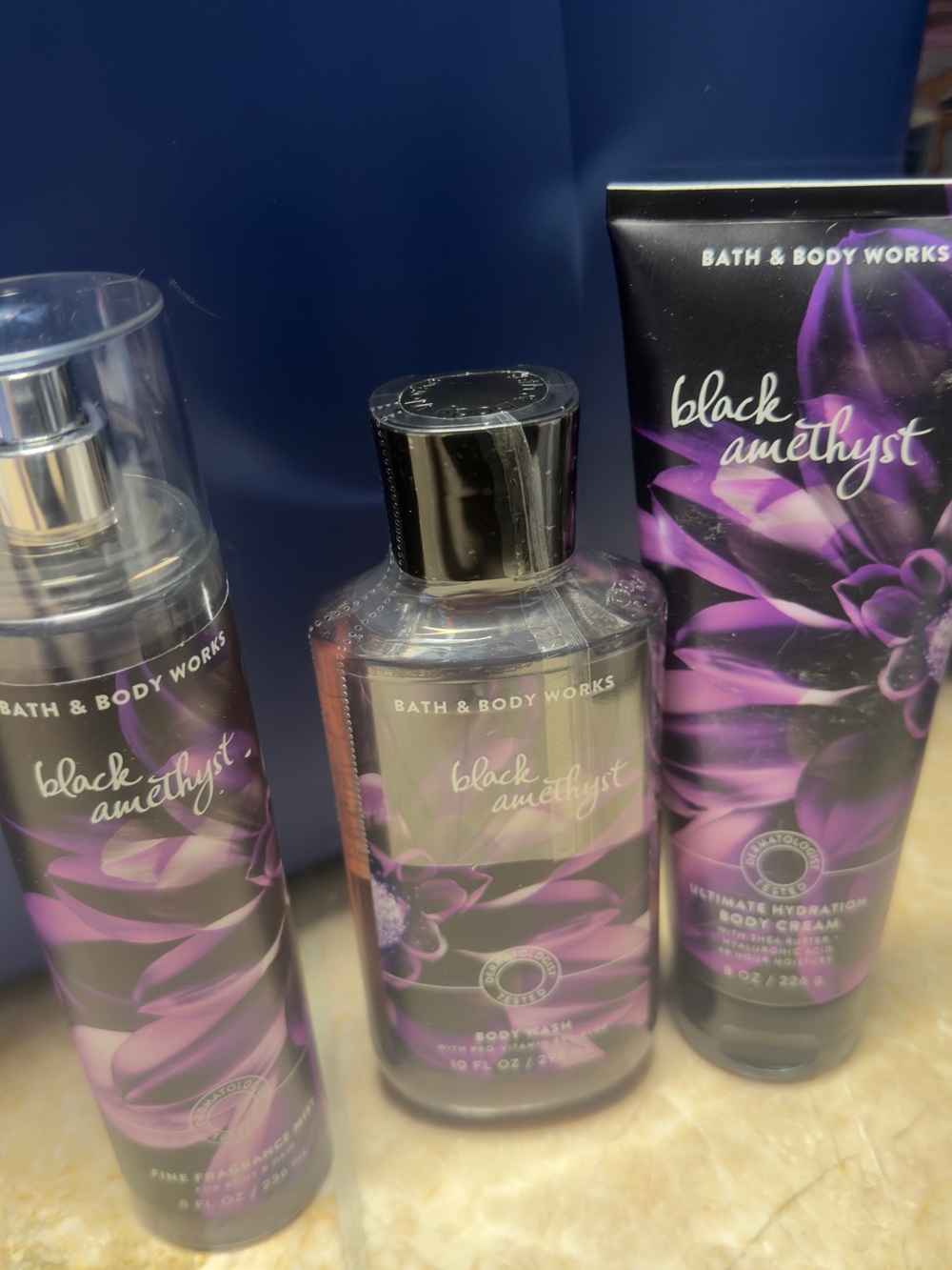 Bath & Body Works Black Amethyst Body Wash & Care Set - Purple & Black